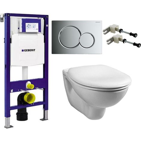 Geberit Duofix 1.12m WC Frame UP320 Sigma Cistern & Sigma01 Flush Plate & Pan (1/4)