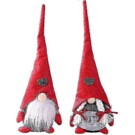 Figurines de Noël scandinaves, poupées Père Noël, décorations de Noël, Père Noël suédois pour enfants, Noël, lot de 2 (1/4)