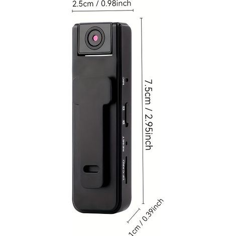 Filiyano-Mini caméra corporelle 1080p avec objectif rotatif à 180°, détection de mouvement et vision nocturne infrarouge. (1/5)