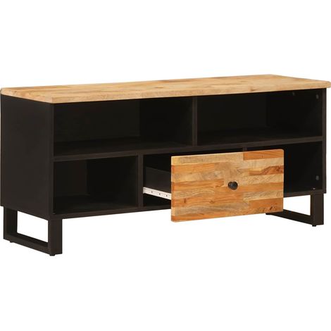 Meuble TV Marron 100 x 33 x 46 cm Bois de mangue massif (1/5)