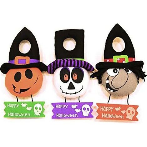 3 pièces Halloween Décoration Porte Suspendue Ornement de Porte en Tissu Festival Fantôme Poupée de Sorcière Pendentifs Objets Décoratifs pour Bar Style aléatoire (1/5)