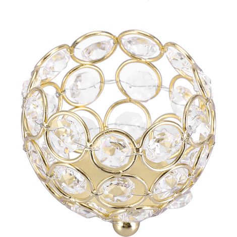 Porte-bougies chauffe-plat en cristal, centres de table pour décoration de mariage (doré, diamètre 8 cm) (1/5)