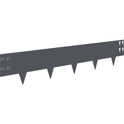 Bordure de Pelouse 50 pcs 100 x 20 cm Acier Anthracite vidaXL