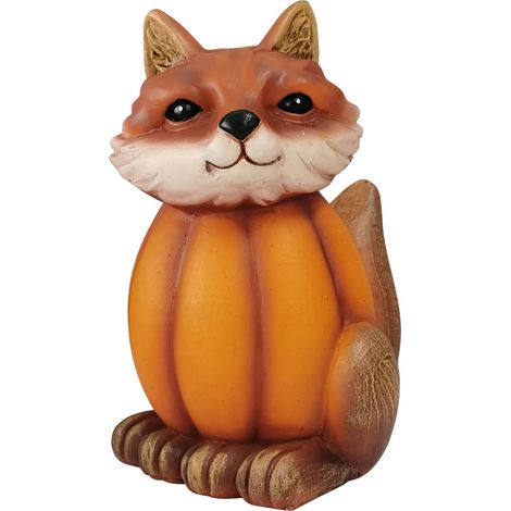 Statue Animal Halloween - Résine - Pour Décoration Intérieure et Extérieure - Renard Tortue Chouette - Lot de 3 (1/5)
