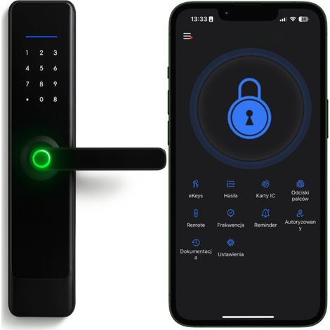 Maniglia con serratura elettronica E908F 60/68 TTLock nera
