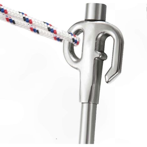 Rostbeständiger Edelstahl-Erdanker, um 360° drehbarer Hundepflock, robust für den Außenbereich, sichert Rasen und Garten. (1/5)