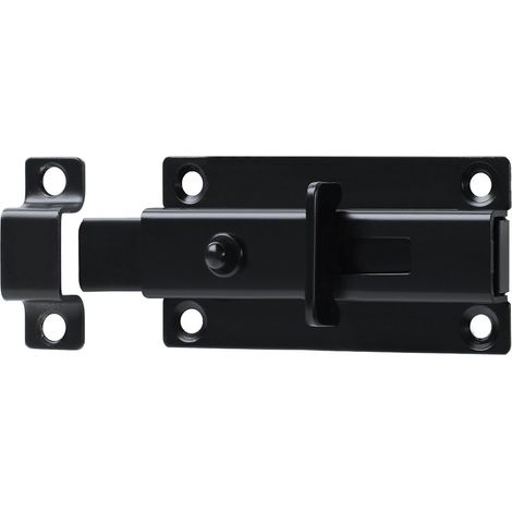 Verrous Loquet Porte Extérieur, 8,5x4,2CM, Verrous Porte Interieure en Acier Inoxydable, Loquet Porte Coulissante Pour Portes, Fenêtres, Clotures, Noir (1/5)