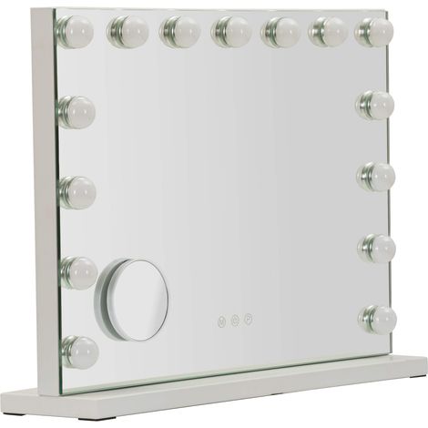 Espejo Galiseri, Bombillas Incluidas, Forma Rectangular, Tipo de Pared, 61x47h cm Transparente