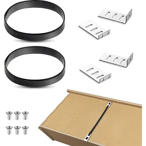 Kit de réparation de tiroir 2 pièces – Fixation rapide pour tiroirs affaissés ou cassés, supports de tiroir pour le fond des tiroirs affaissés, sangles de renfort et supports pour chambre à coucher (1/5)
