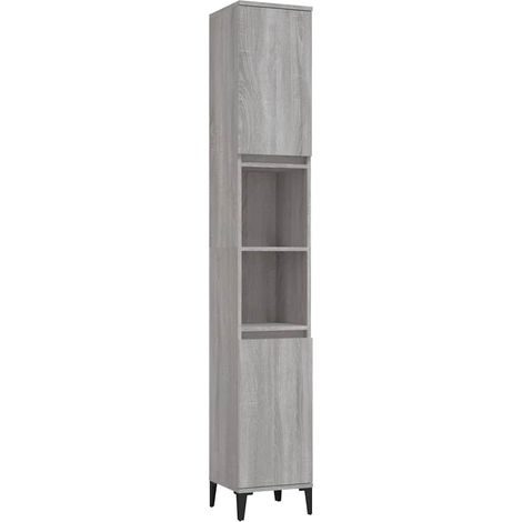 Maison Exclusive - Armoire de bain sonoma gris 30x30x190 cm bois d'ingénierie (1/5)