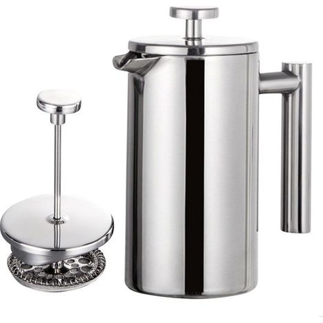 1 presse française 350 ml, isolation thermique double paroi, filtre en acier inoxydable, idéale pour café maison et bureau (1/5)