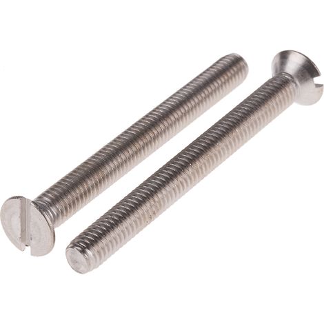Vis à métaux RS PRO M6 à tête Fraisée fendue en Acier Inoxydable, 60mm ( Prix pour Sachet de 50 )