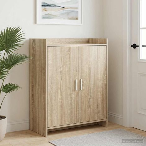 vidaXL Cabinet à chaussures avec porte Chêne Sonoma 73,5 x 36 x 92 cm (1/5)