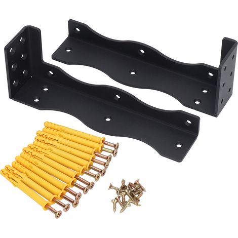 Support d'étagère flottante robuste, en acier au carbone, antirouille, charge maximale de 36 kg, pour cuisine, salle de bain ou bureau. (1/5)