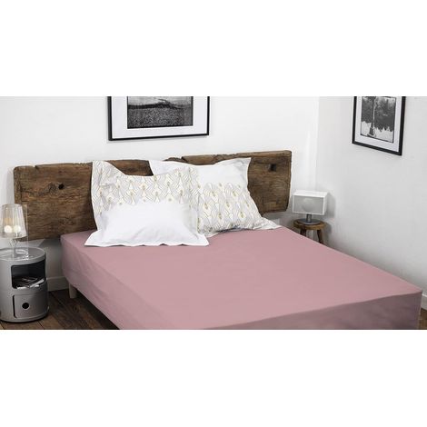 Drap Housse 100% Coton 140x190 cm – Rose – Bonnet 35 cm – Doux, Respirant, Lavable – Home linge passion (1/5)