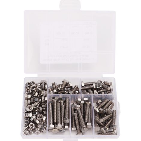 Ensemble de 150 boulons et écrous hexagonaux M5 en acier inoxydable 304 (1/5)