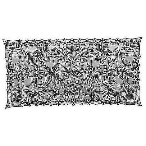 Nappe rectangulaire en dentelle motif toile d'araignée d'Halloween