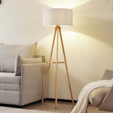[GEBRAUCHT] B-Ware Lindby Stehleuchte Adamio Stehlampe Standleuchte Leuchte weiß Stoff Ø 45,5 cm (1/2)