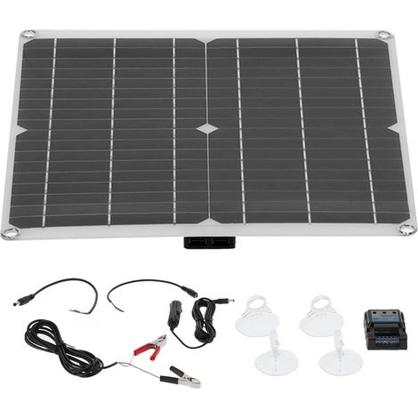 Chargeur solaire pour batterie voiture SC1820 20W DC18V, panneau étanche avec régulateur et prise allume-cigare (1/5)