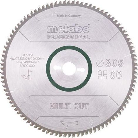 Metabo 628091000 Hoja de sierra circular 30,5 cm plata (1/2)