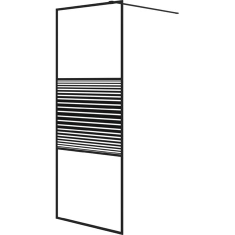 Maison Exclusive - Parete Doccia Walk in Nera 80x195 cm in Vetro Trasparente ESG