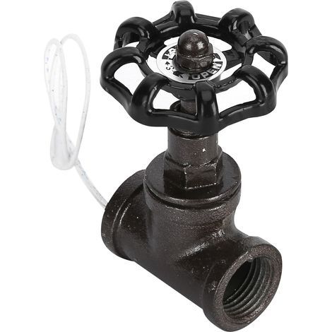 Robinet Lampe Vintage Steampunk Robinet 1/2in Noir Fil Blanc Robinet Stop (1/5)