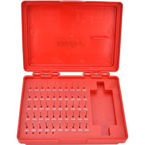 Jeu de jauges à broches en acier de précision - 50 pièces, M0, 0,011-0,060 pouce, précision 0,0002 pouce
