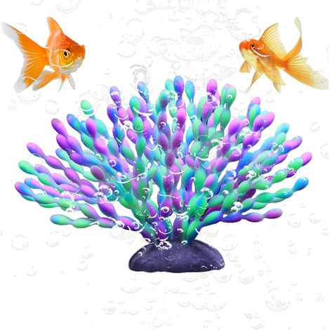Décoration d'aquarium - En silicone - Dégradé de couleur réaliste - Corail (1/5)