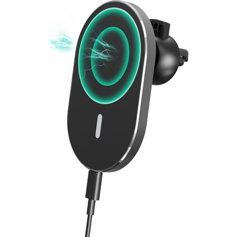 Chargeur de voiture magnétique sans fil, support de téléphone à charge rapide 15 W, compatible avec les iPhone 8 et versions ultérieures, ainsi qu'avec les téléphones Huawei et Xiaomi à charge sans fi (1/5)