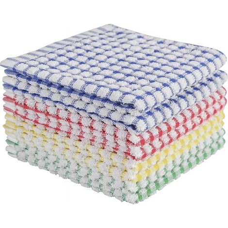Lot de 8 torchons de cuisine, super absorbants, en coton.12x12pouce