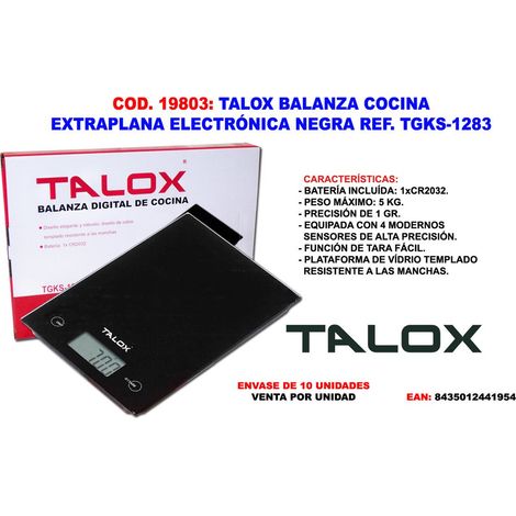 Talox extra flache Küchenwaage schwarz 1g bis 5kg TGKS-1283