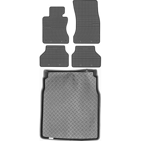 Juego de alfombrillas de goma para coche y alfombrilla para maletero para BMW Serie 5 E60 Sedán (2003-2010).