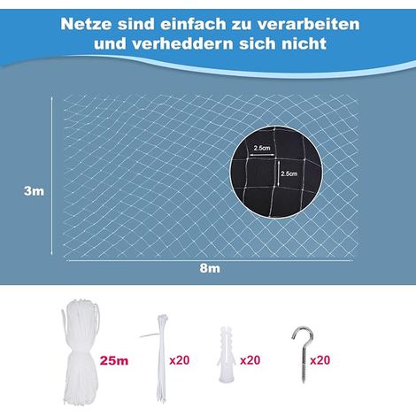 Balcony Cat Netting, 3 x 8 m Transparent Cat Protection Net (1/3)