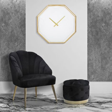 Reloj de pared Cordelia dorado y blanco, 56 cm (1/5)