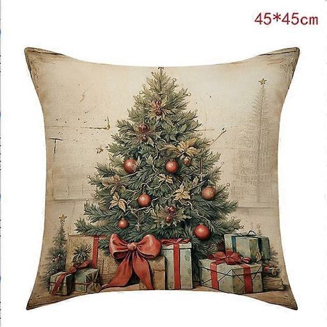 Housse de coussin de Noël 45 cm, Père Noël, bonhomme de neige, sapin de Noël, décoration de Noël pour la maison (1/5)