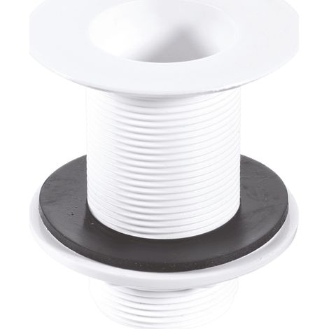 McAlpine W3 1.5" Backnut Sink Waste: 85mm White Plastic Flange x 3.5" Tail: Unslotted: Plug (1/3)