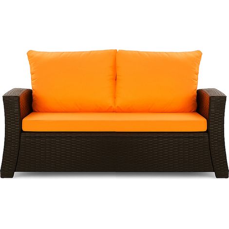 Coussins de canapé meubles de jardin en résine tressée Orange, Coussins balançoire d'extérieur 100x50x50cm Coussin pour banquette 2 places mix