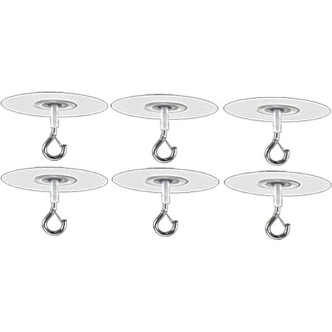 Filiyano-Lot de 6 crochets de plafond autocollants pour surfaces murales et plafonds texturés en béton texturé (type popcorn), sans perçage [fw] (voir (1/5)