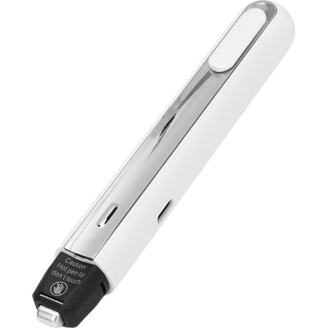 Schnellheizender, multifunktionaler und tragbarer Heißpressstift mit 3 Sekunden Heizzeit zum Versiegeln von Lebensmittelbeuteln und zum Löschen von Transferprojekten auf Thermodruckpapier (weiß). (1/5)