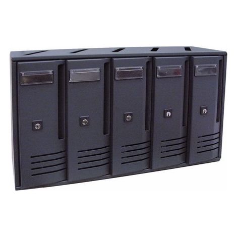 CASSETTA POSTALE ALUBOX "CUBO" 5 ELEMENTI NERO (1/2)