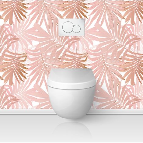 Crédence adhésive WC - Feuilles Tropicales - 60x60 cm - Adhésif MAT (1/3)