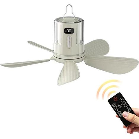 Ventilatore da campeggio portatile con lampada, 40 cm (16 pollici), ventilatore da tenda ricaricabile, batteria da 10800 mAh, 3 temperature di colore + luce RGB, lente rimovibile. (1/5)