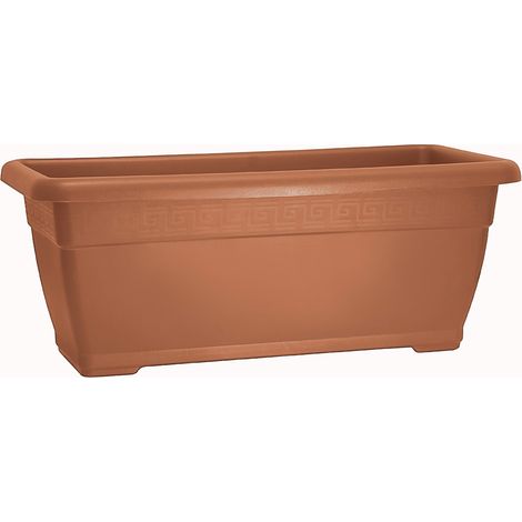 Fioriera Rettangolare da Terra Grande Vaso Piante Esterno Interno Ducale Idel - Formato: 60 cm - Colore: Terracotta