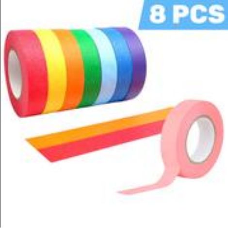 Iridescent 8 Rolls Decorative Masking Tape,15 mm x 13 m Masking Tape for Painter for DIY,Fun Art Equipment for Children (1/5)