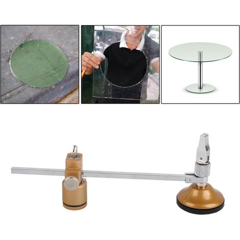 Irovami Compas circulaire de 40 cm pour coupe-carreaux de verre et céramique, avec ventouse (1/5)