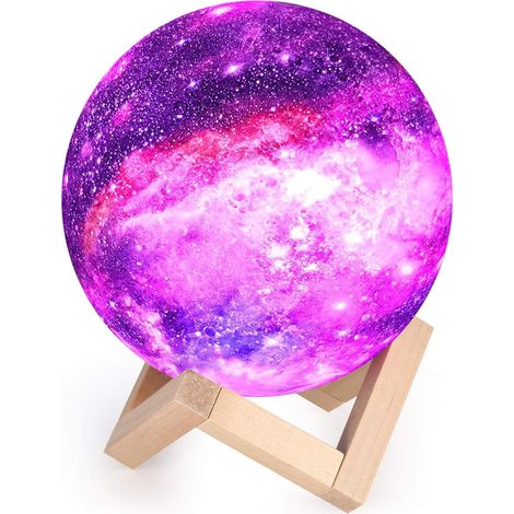 Lampe Lune 3D Veilleuse LED Tactile 16 Couleurs USB Rechargeable pour Chambre Salon décoration Cadeau Anniversaire Noël (1/5)