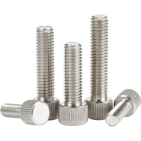Vis Moletées en Acier Inoxydable Vis à Tête Moletée Boulon Vis à Oreilles Vis Moletée pour Ordinateur Boîtier, M6×10mm, 6 pcs (1/5)