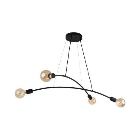 Tk-lighting Helix lustre suspendu noir 90 cm design moderne