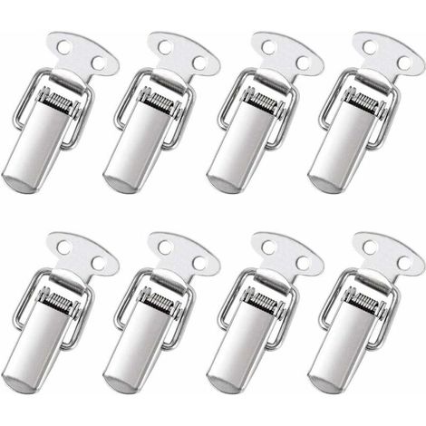 8 PCS Fermeture à Levier Loquet à Ressort avec Crochet Fermeture à Ressort en Acier Inoxydable pour Coffret, Boîte, Tiroir, Armoire, Trousse médical (1/5)