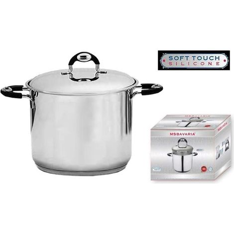 Pentola in Acciaio con Coperchio e Manici New Bavaria 30 cm